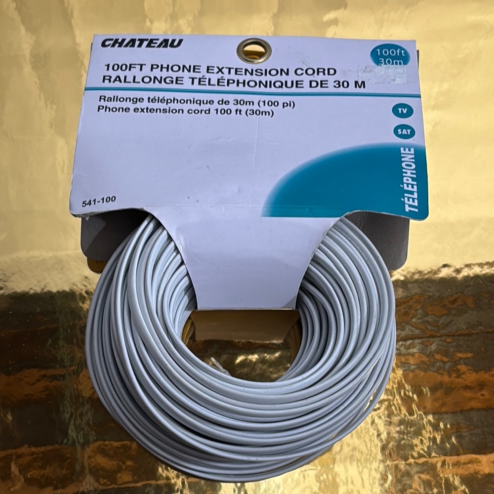 Chateau white Phone Extension Cord 100ft